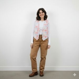 Vintage 90s Vest Western Southwestern Pastel Geometric Pink Mens Medium Large